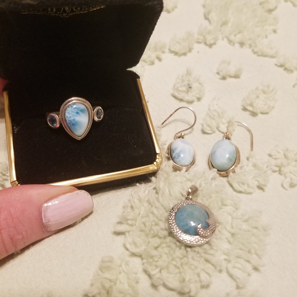 Larimar sterling silver set